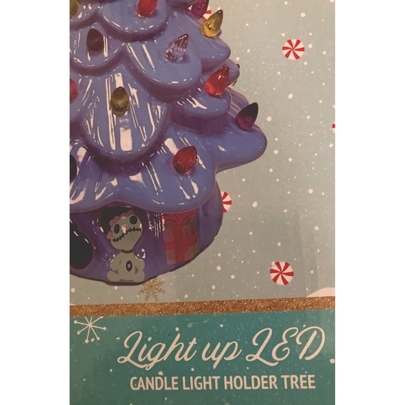 Disney Merry Stitchmas Lilo Stitch Ceramic Light Up Christmas Tree 11" Decor NEW - Picture 13 of 14